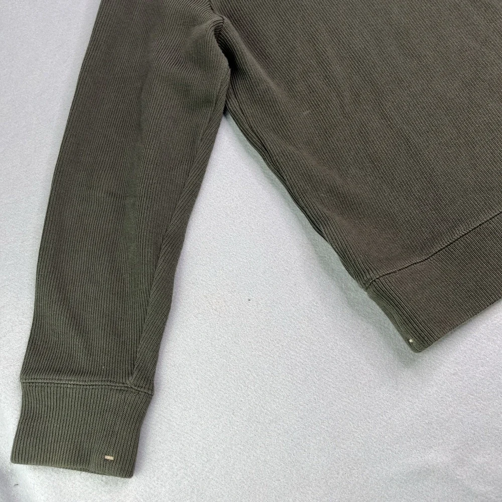 Banana Republic Sweater Pullover Earth Green 100% Cotton Men's Large 1/4 Button